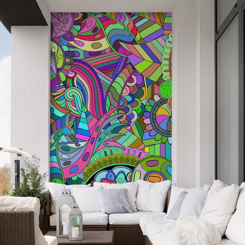 Vibrant Graffi Street Paint Peel & Stick Border, 96" L x 72" W