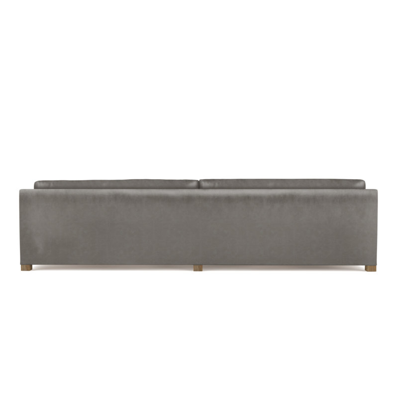 Madison 84'' Upholstered Sofa, Box Weave Linen Blue Print, 33" H x 84" W x 41" D, Weathered