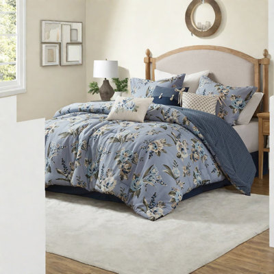 Ensemble de literie à motif floral rétro, texture de coton, style maison de campagne, confort toutes saisons