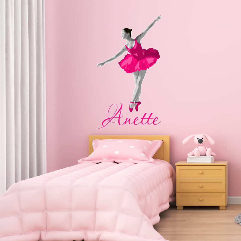 Adhésif décoratif ballerine, H 25 po x l 14 po, Rose vif, Oui