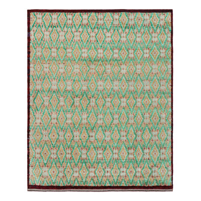 Hand Knotted Wool Geometric Area Rug