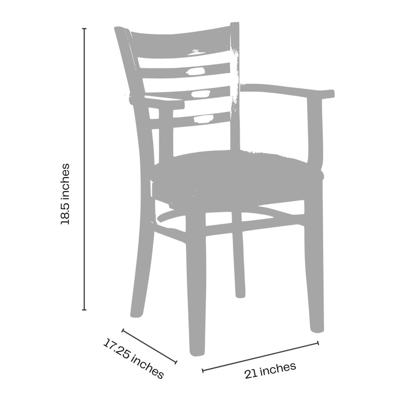 Littles 18'' H Upholstered Beech Arm Chair, Dark Mahogany