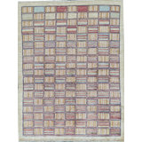 Hand-Knotted High-Quality Ivory and Brown Area Rug