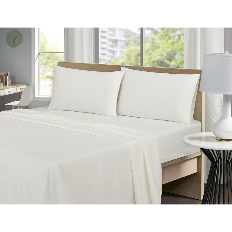 Rayon Sheet Set, Full Sheet Set + 1 Fitted Sheet + 4 Pillowcases, White