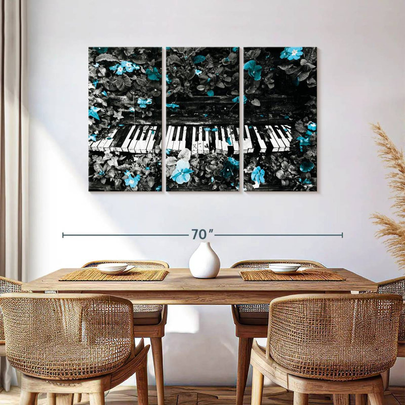 Abarca Flowers On Piano Pop, H 36 po x l 57 po