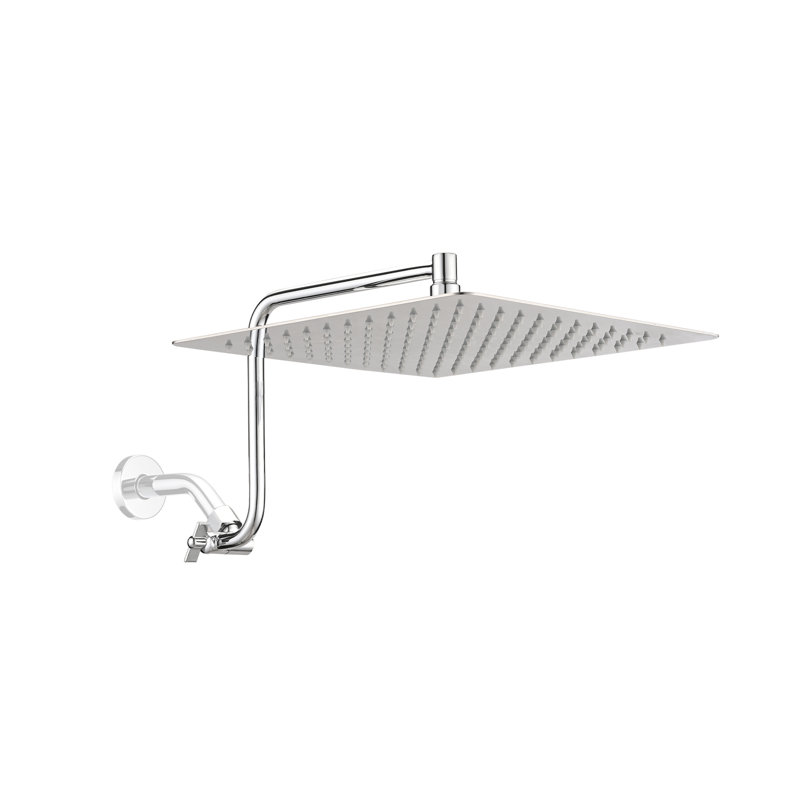 Tête de douche à pluie haute pression à bras réglable 12 pouces TopCRAFT, Chrome chrome