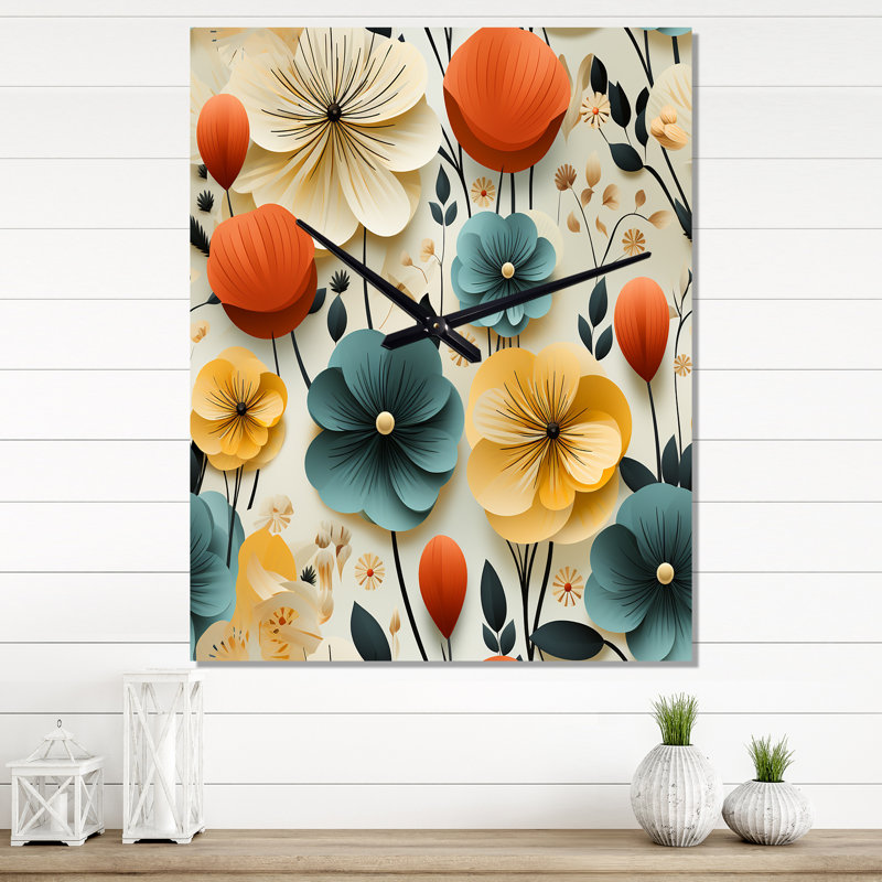 Janani - Horloge murale abstraite Mid-Century, Grand