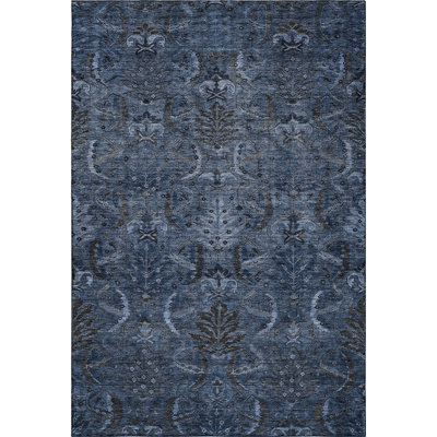 Premium Machine Washable Jamestown AMF1082 Damask Rug