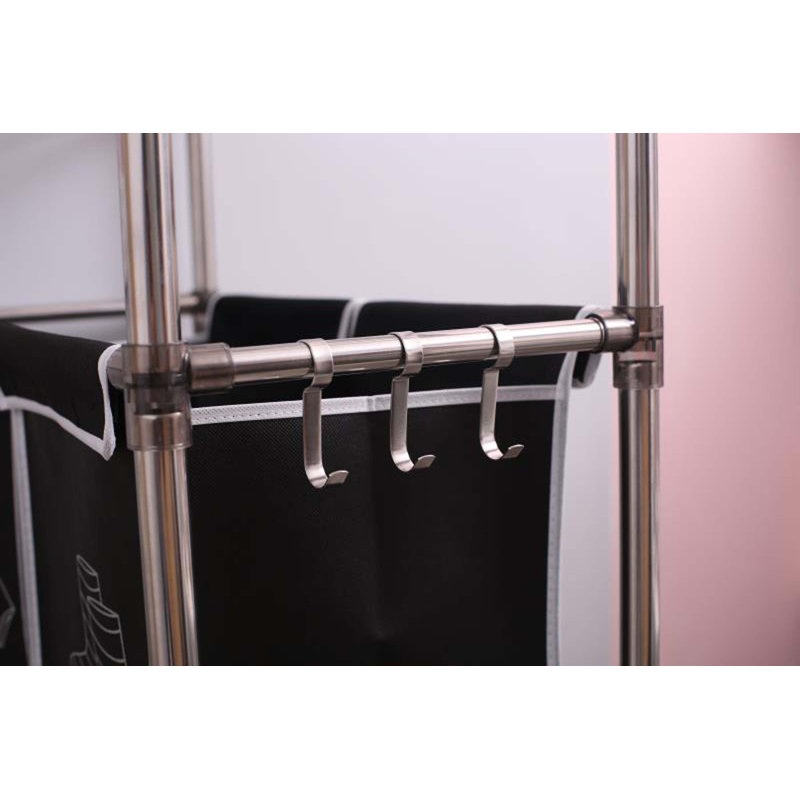 Panier à linge 2 niveaux avec 4 sacs amovibles pour organiser les vêtements, H 53,5 po x l 23,2 po x P 11,4 po