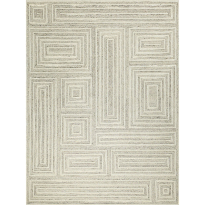 Teton Handmade New Zealand Wool Cream/Ivory Area Rug, Rectangle 12' x 15'