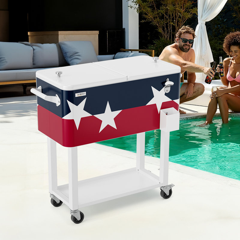 Winado 80 pte Glacière extérieure avec motif d'étoiles