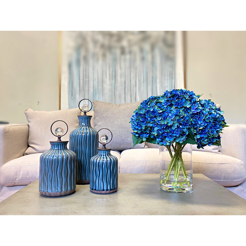 White, Blue And Green Hydrangea Bouquet, Blue