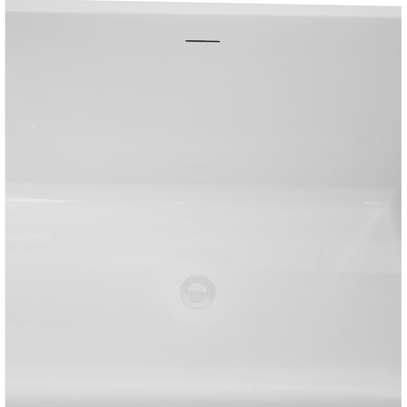 Baignoire autoportante 59 "avec drain interne Streamline, Blanc lustré