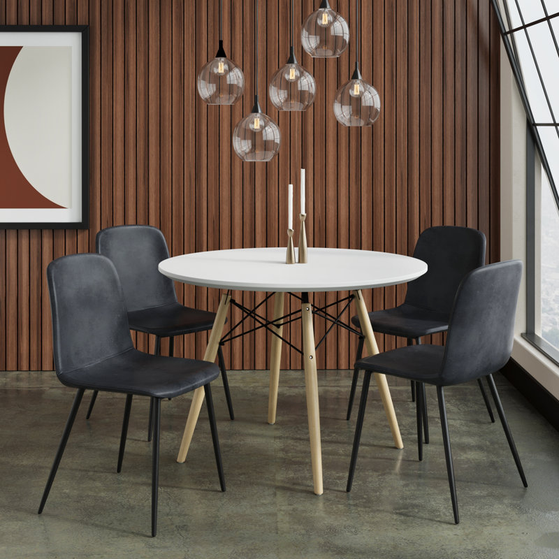 Ensemble repas pour 4 personnes Jordan, Naturel, Anthracite