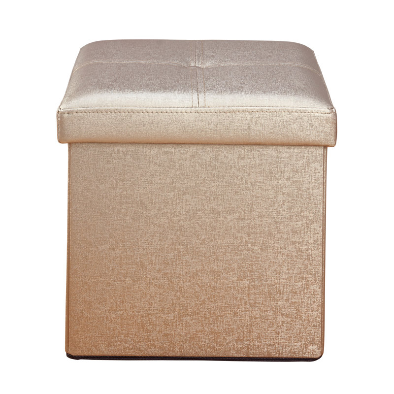 Repose-pieds avec rangement Luxora, Similicuir couleur bronze