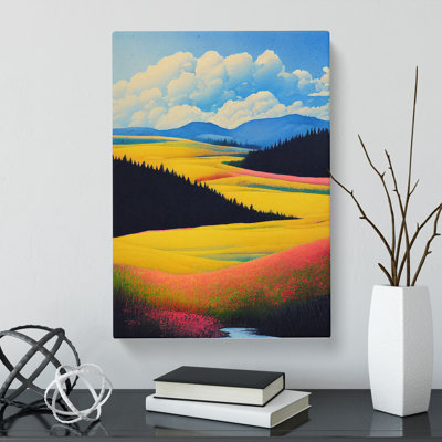 Watercolour Spring Landscape - Wrapped Canvas