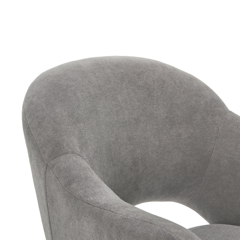 Gray Fabric Swivel Home Office Chair with Chrome Accents