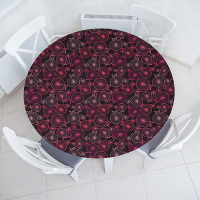 East Urban Home Bicycle Fitted Round Tablecloth Diameter Multicolor