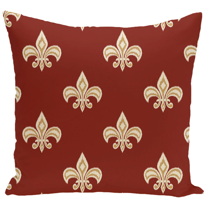 Ikat Reversible Throw Pillow, 18" H x 18" W, Rust