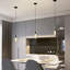  Luminaire suspendu moderne en verre à 3 lumières pour îlot de cuisine noir (ensemble de 3)-1440241466