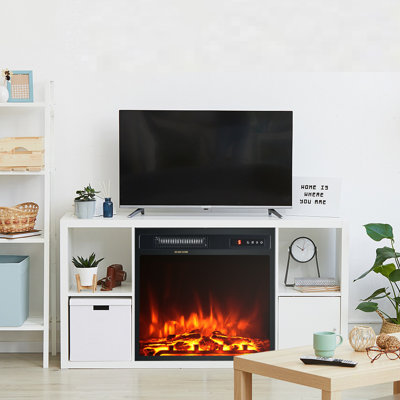 Walebridge 20'' W Black Electric Fireplace Insert with 5000 BTU