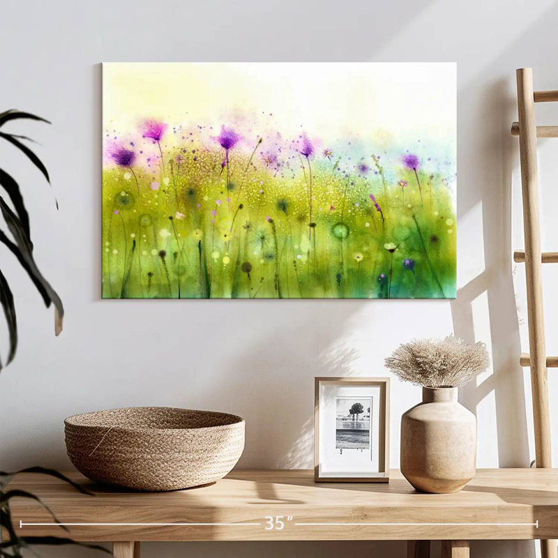 Avery, cosmos et fleurs sauvages, abstrait, H 16 po x l 24 po