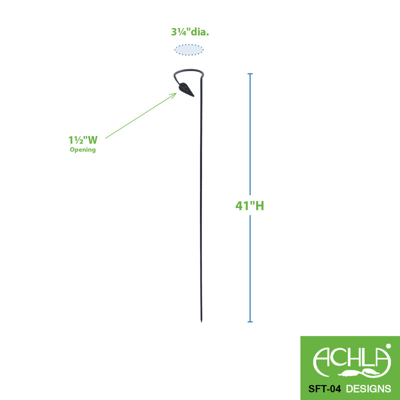 Black Wrought Iron 40-Inch Plant Support Stakes, Set of 6