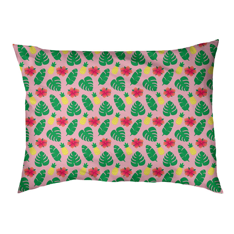 Coussin d'extérieur pour chien Campion, Très grand (l 52 po x P 42 po x H 17 po), Rose clair / rouge / jaune