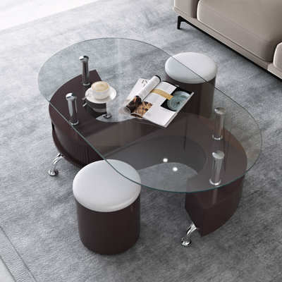Glass Top Single Coffee Table