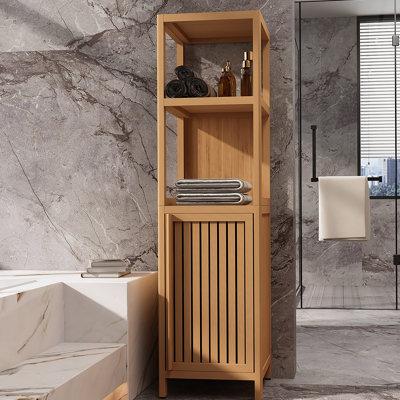 Multifunctional Bathroom Bamboo Storage Cabinet