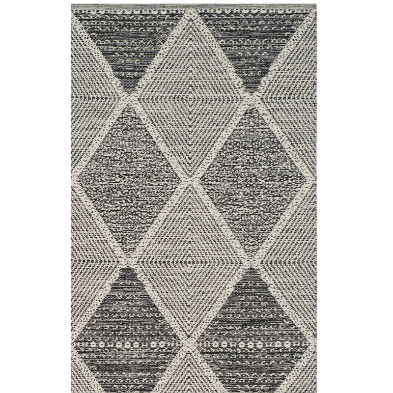 Bester Hand Woven Cotton Geometric Rug, Square 6'