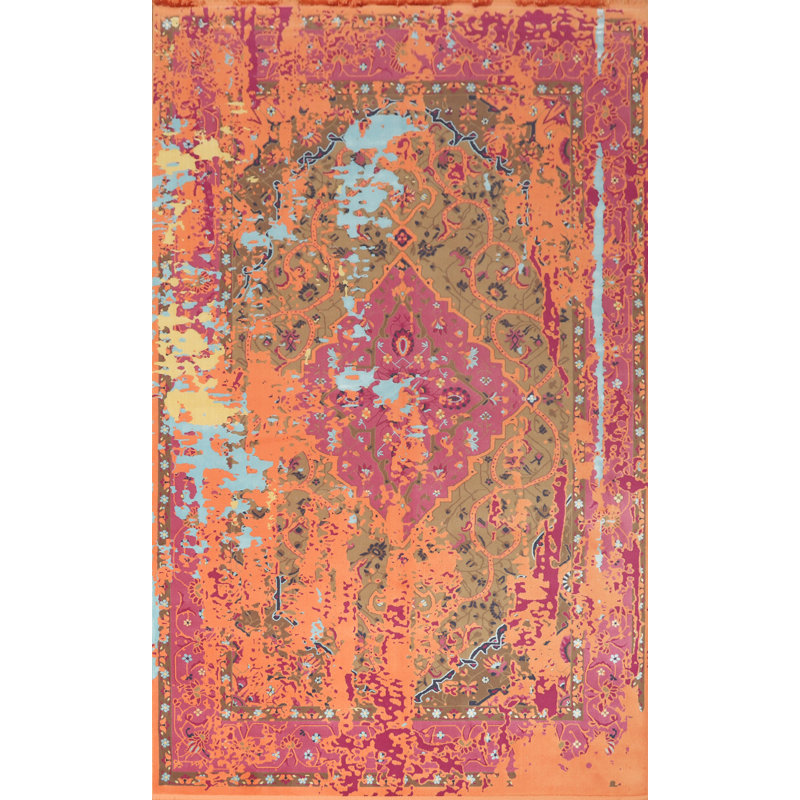 Tapis de style Gabbeh patiné 6 x 9