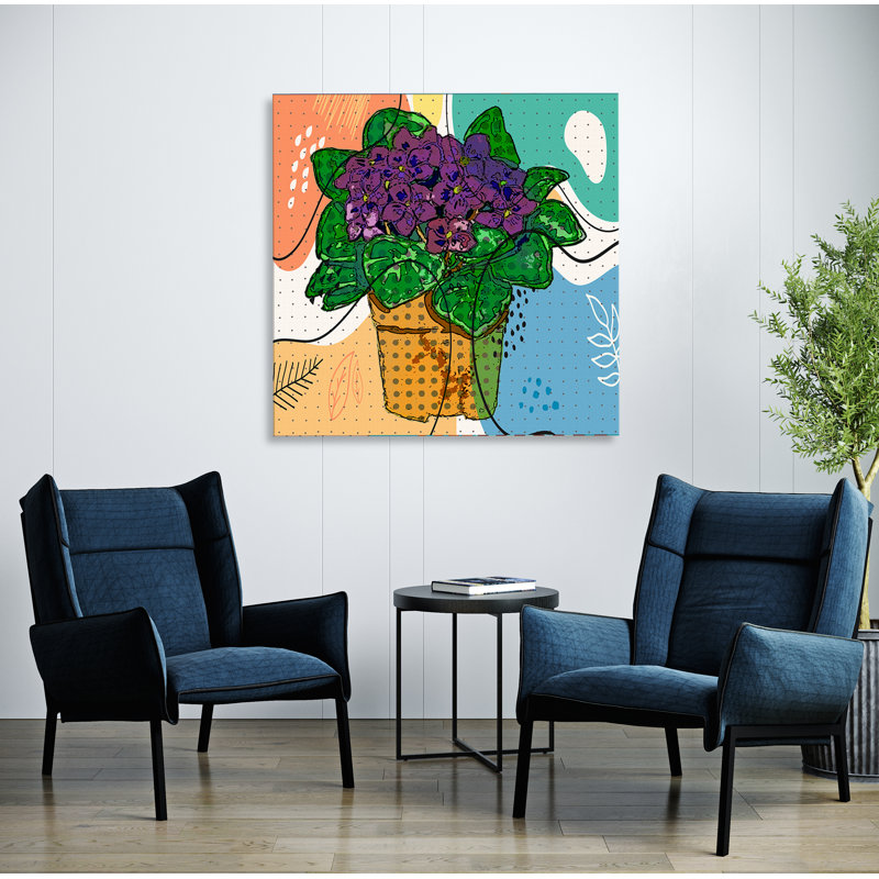 " Boho Flowers 163 ", 16" H x 16" W x 1.5" D