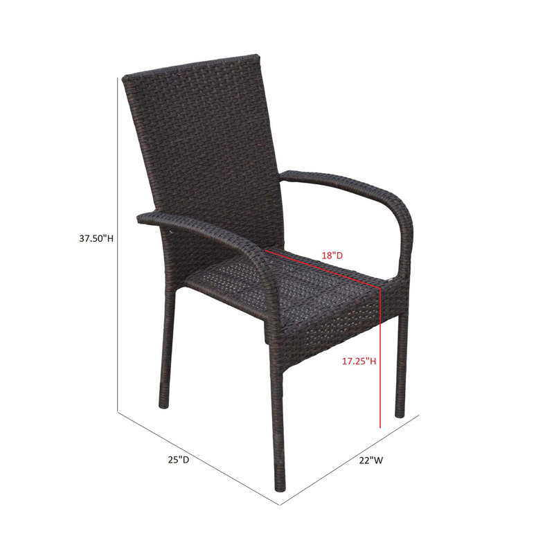 4 - Person Wicker Patio Dining Set with Rectangular Table