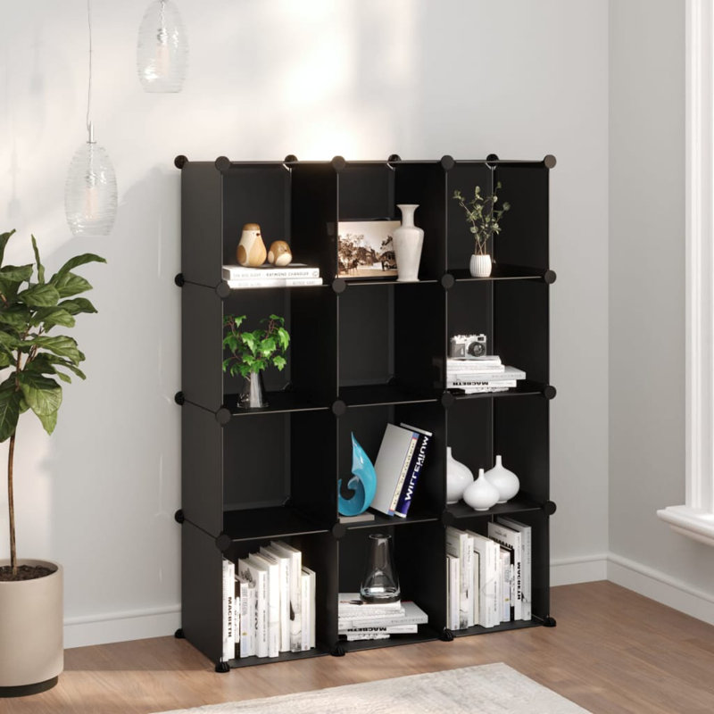 Rebrilliant Plastic Decorative Bin, Black, 153.5cm H x 155cm W x 32cm D