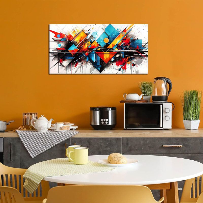 Décoration murale abstraite pour le salon - Décoration murale colorée pour la chambre à coucher - Art mural moderne de bureau, taille 20 po x 40 po
