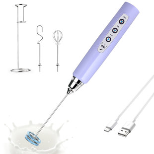 Kitchen Milk Frother With Stand,Handheld Electric Whisk
