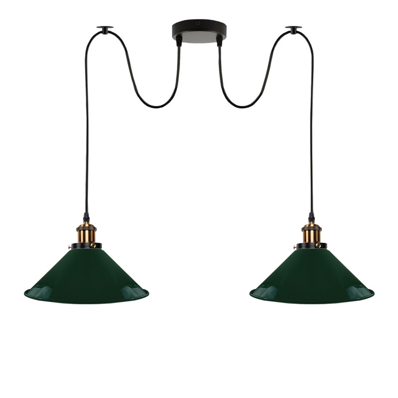 Lofton 2 - Light Gold Cluster Pendant, Green