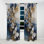 Ailes de papillon doré bleu et fleurs I - Rideau traditionnel - Velours obscurcissant - 1 panneau