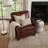Lounge Armchair – PU Leather Accent Chair With Nailhead Trim & Solid Wood Legs (Burgundy)-346224218