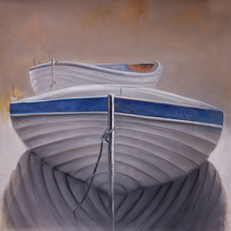 « canoë bateau », reproduction de peinture à l’huile sur toile tendue, H 36 po x l 36 po x P 1,5 po