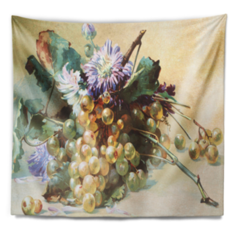 Tapisserie florale illustrée de fleurs numériques, H 68 po x l 80 po