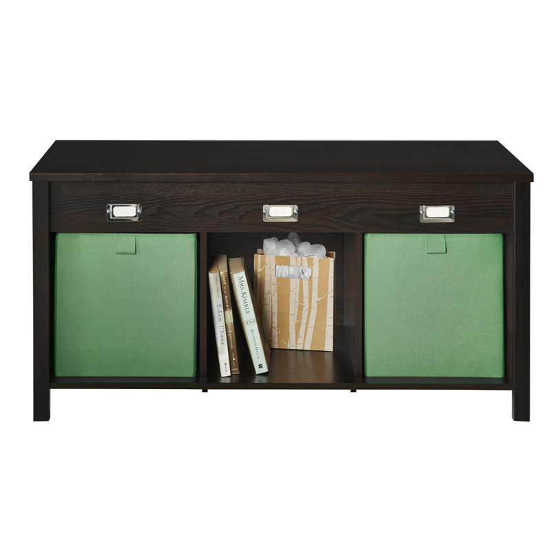 Banc de rangement Premium Cubes, Noyer noir