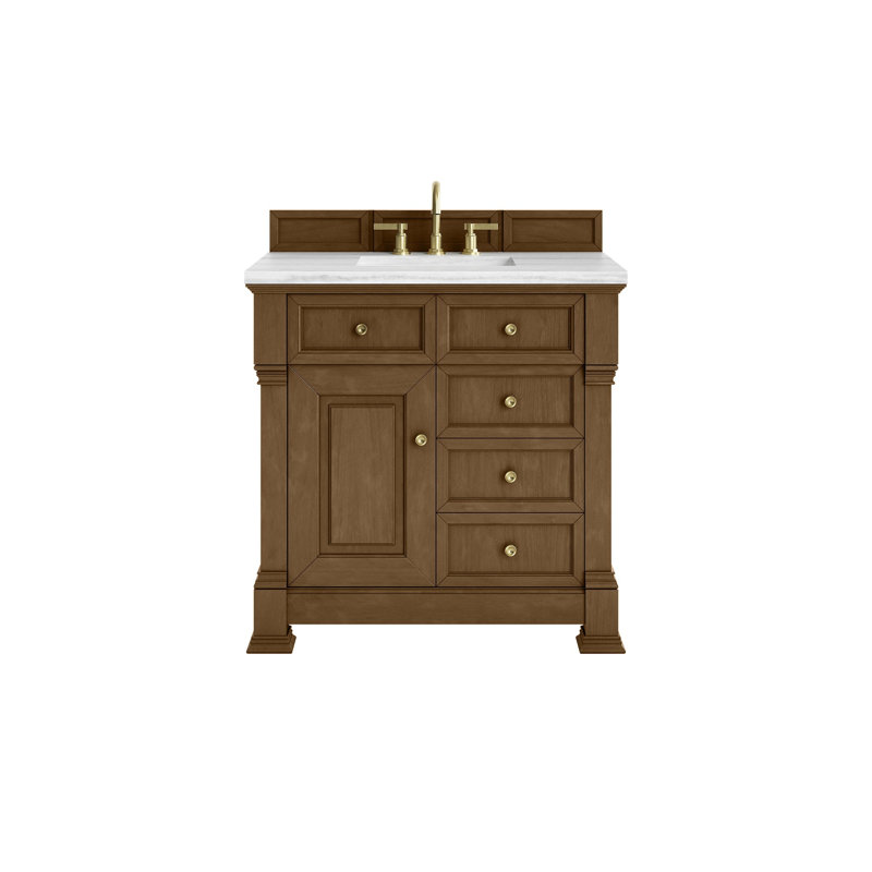 Brookfield 35.75'' W Single Bathroom Vanity Base, Honey Oak