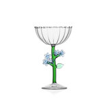 Botanica - Optical Champagne Bowl Light Blue Flower 9.5 Oz