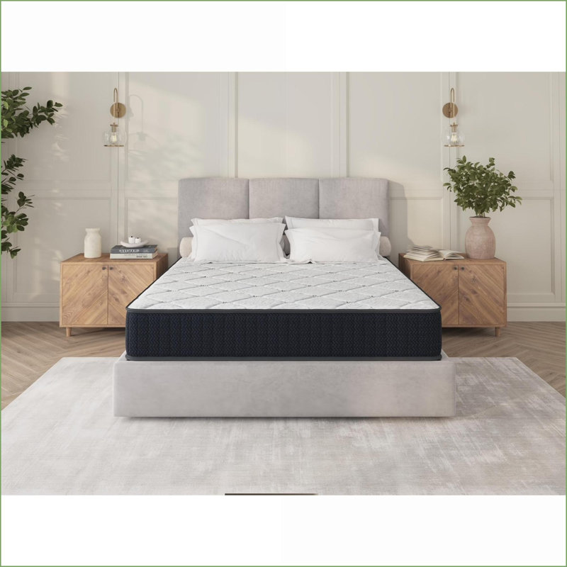 Matelas | Double matelas hybride en gel rafraîchissant de 10 po, soulagement de la pression, isolement de mouvement, CertiPUR-US / Oeko-TEX, assemblé aux États-Unis | Gris clair | Tissu