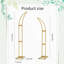 2 supports incurvés pour fond de scène, arche de mariage demi-lune dorée de 1,80 m / 2,10 m