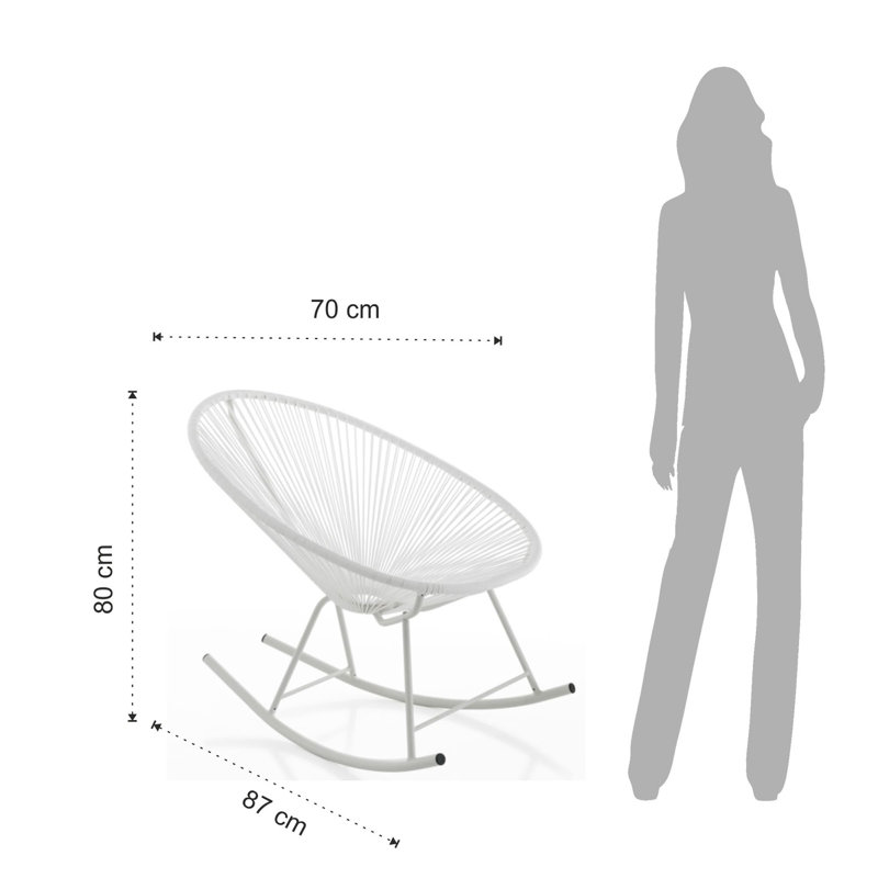 Swarthmore Metal Rocking Chair, White, Black