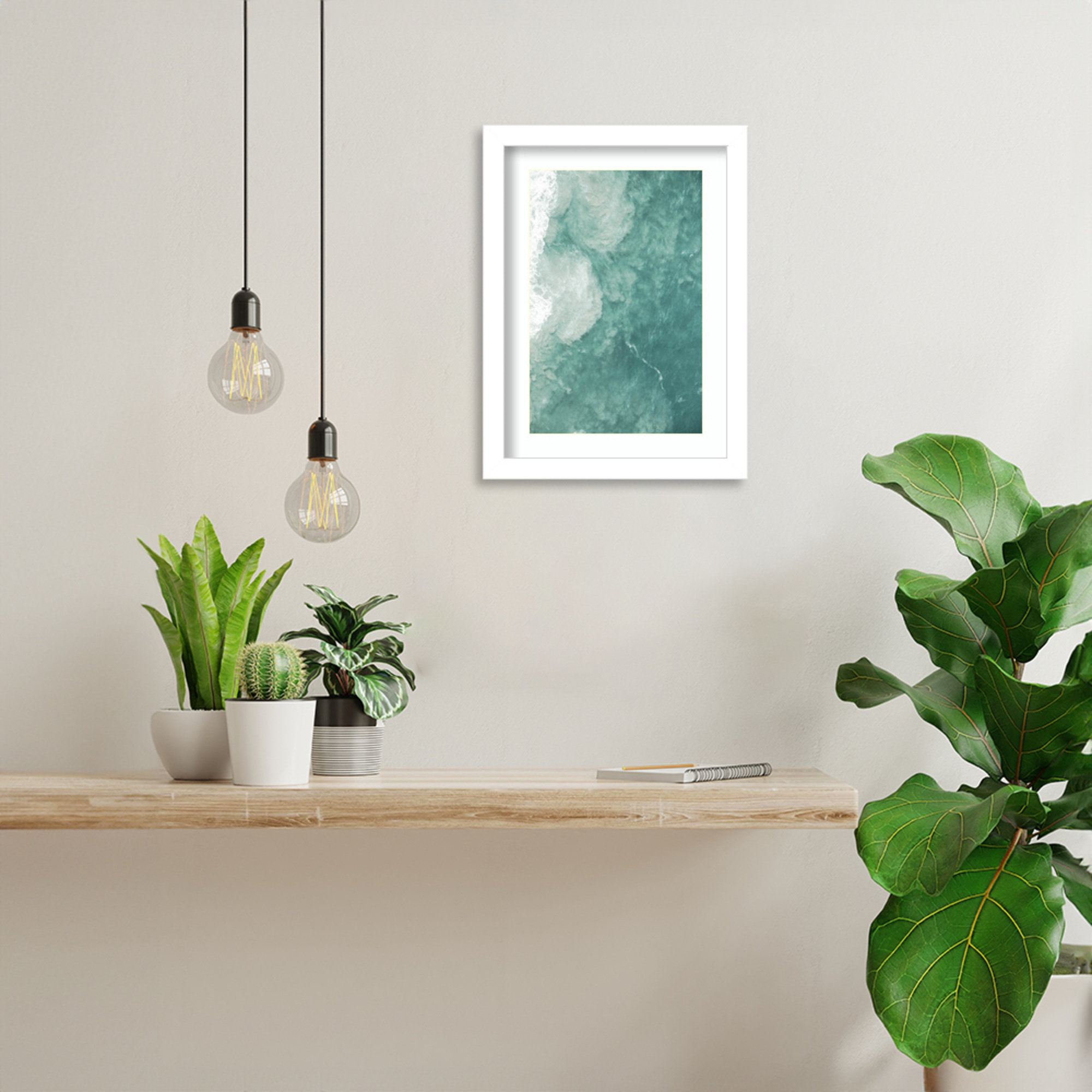 Oceano by Shot by Clint Wood Framed Wall Art Print, 13" H x 10" W, White