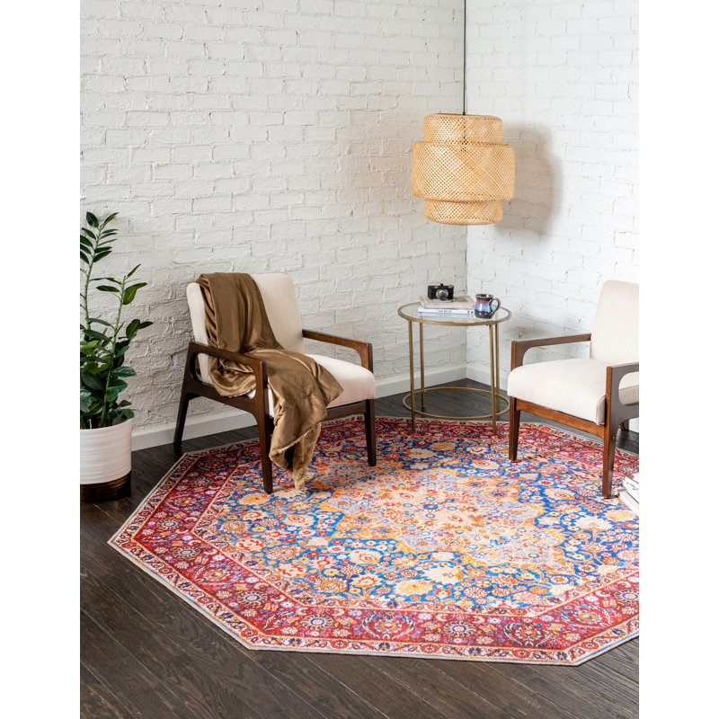 Chenille Geometric Indoor Rug, Octagon 7'6" x 7'6"